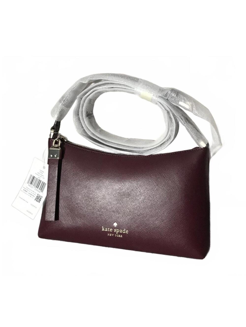 NWT Kate Spade New York Sadie Envelope Leather Crossbody Purse - Burgundy